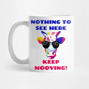 Keep Mooving! Pop Art Cool Cow Wearing Sunglasses Mug